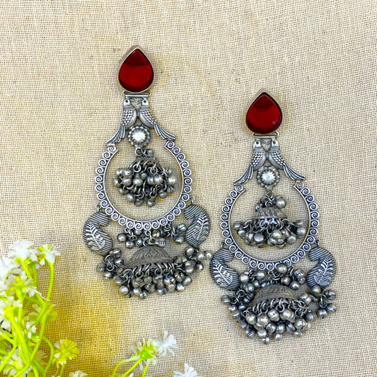 "Cliff" Silver Look Alike Oxidized Earrings
