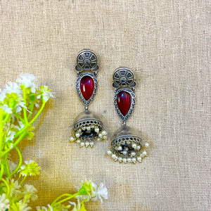 "Tundra" Silver Look Alike Oxidized Earring