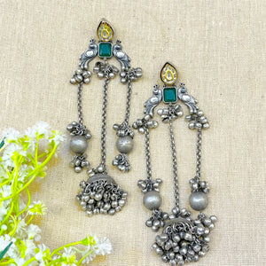 "Deserts" Silver Look Alike Oxidized Earrings