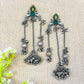 Peacock kundan drop earrings