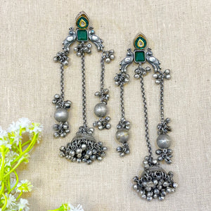 "Deserts" Silver Look Alike Oxidized Earrings