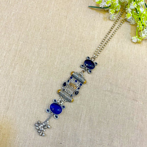 "Camellia" Silver Look Alike Oxidized  Necklace