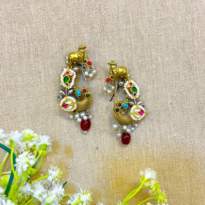 "Aether" Silver Look Alike Kundan Earcuff