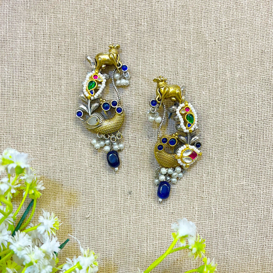 "Aether" Silver Look Alike Kundan Earcuff