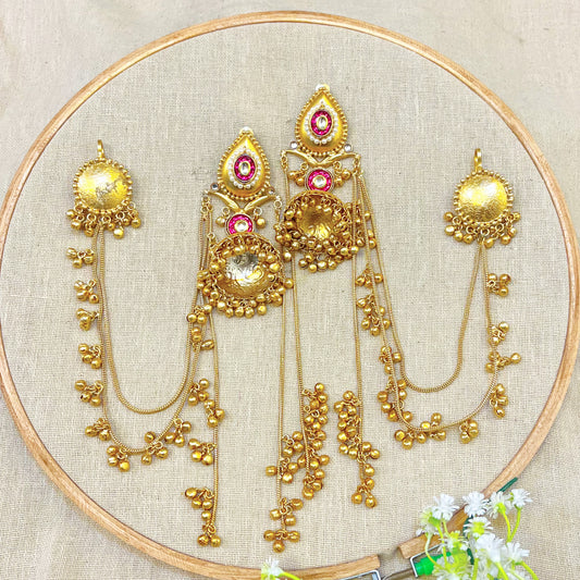 earrings with kaan chain