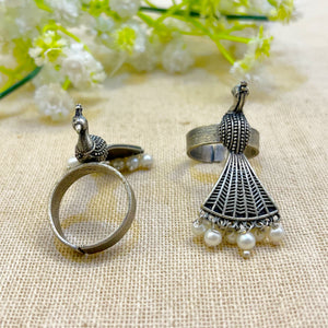 "Ravage" Silver Look Alike Oxidized Ring