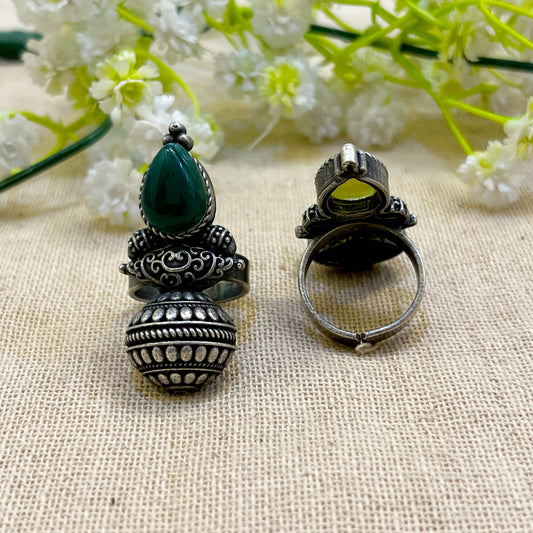 "Blaze" Silver Look Alike Oxidized Ring