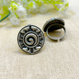"Warden" Silver Look Alike Oxidized Ring