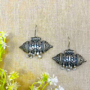 silver danglers earrings