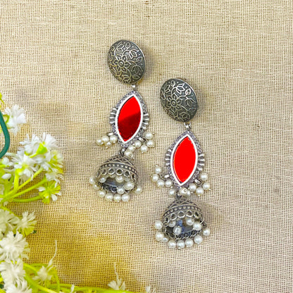 oxidised jhumka design